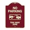 Signmission Designer Series-No Parking Tow Away Zone Burgungy Heavy-Gauge Aluminum, 24" x 18", BU-1824-9955 A-DES-BU-1824-9955 - alternate 1